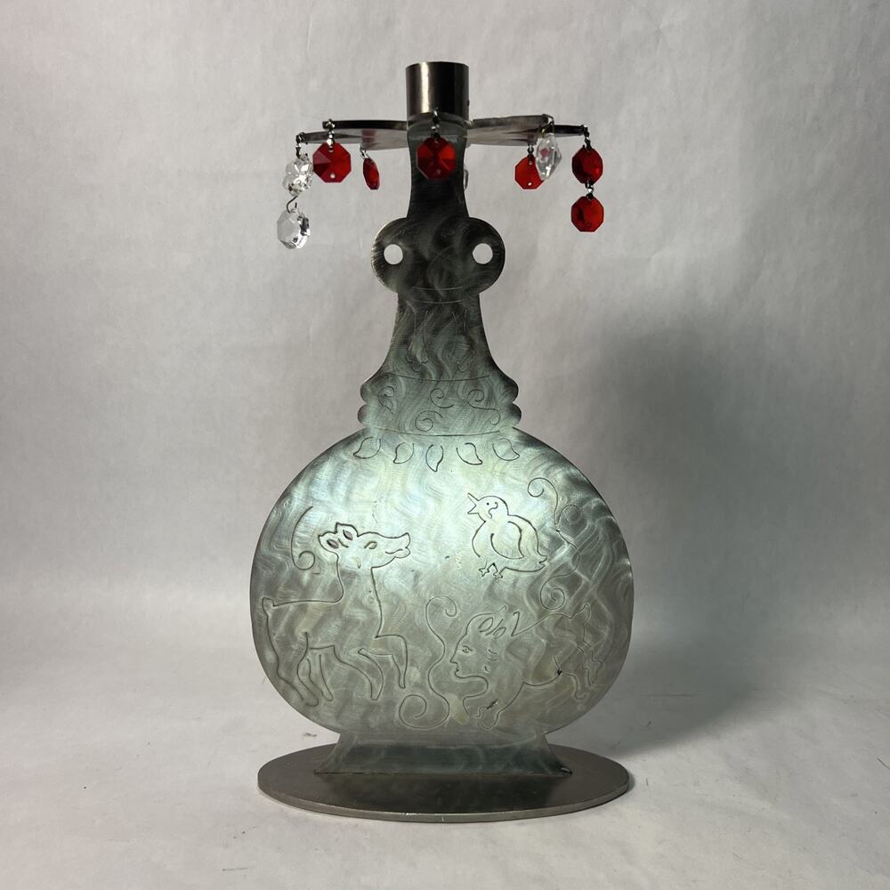 Amy Hess Candlestick Holder • Beaded Laser/Plasma‑Cut Steel • Genie Bottle